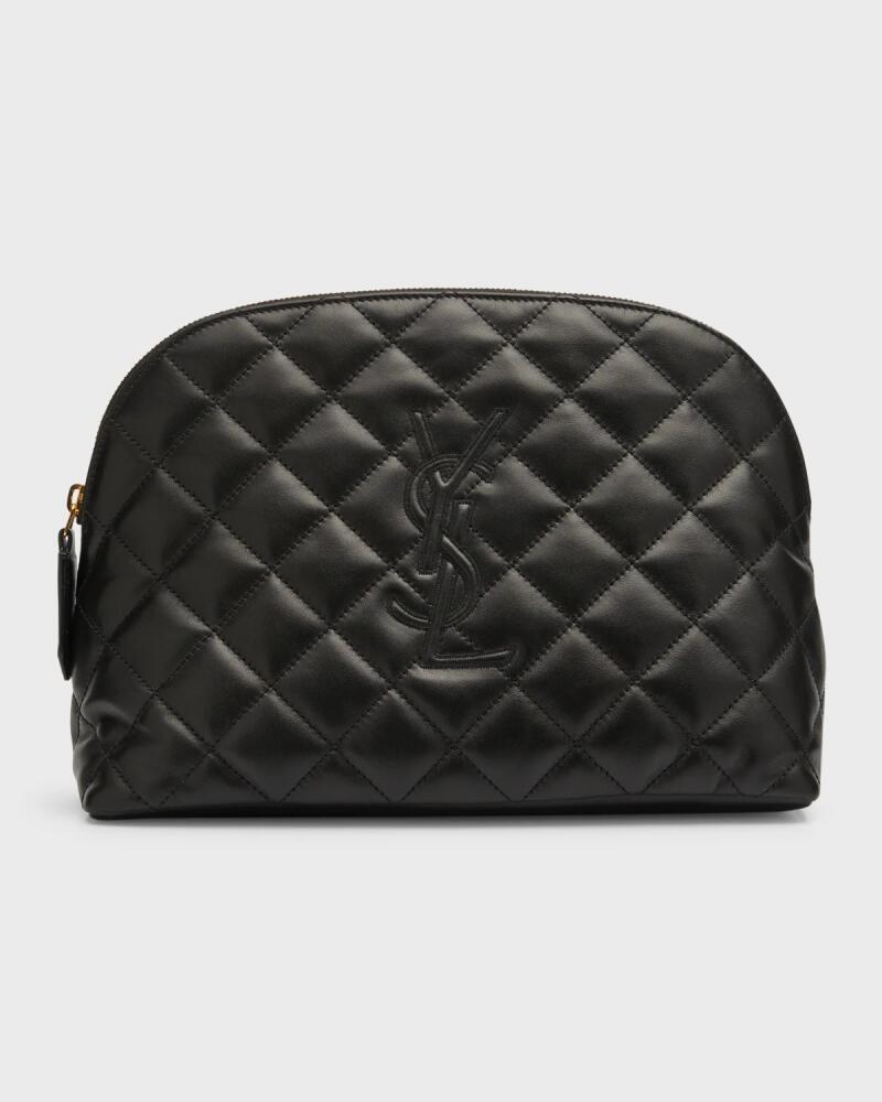 Saint Laurent Cassandre YSL Cosmetic Case in Quilted Smooth Leather Cover