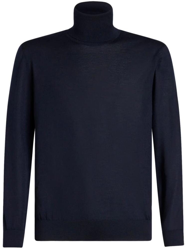 ETRO Pegaso-embroidered high-neck jumper - Blue Cover