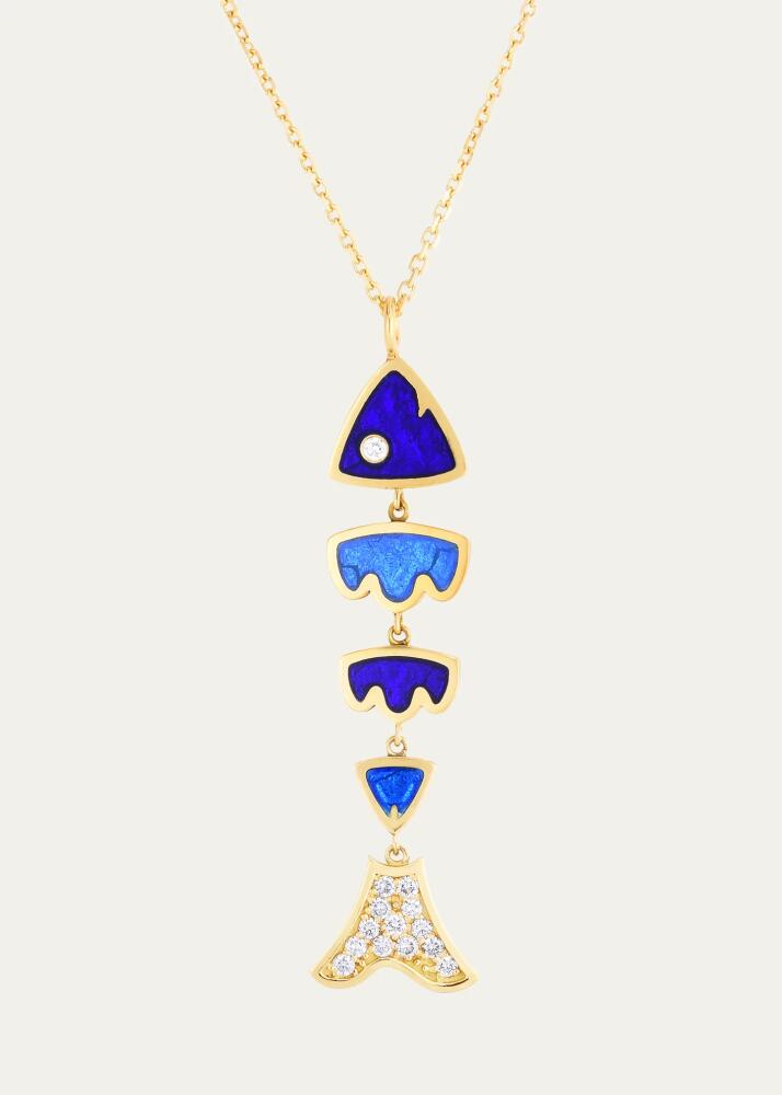 Audrey C. Jewels Fragmented Fish Enamel and Diamond Pendant Necklace Cover