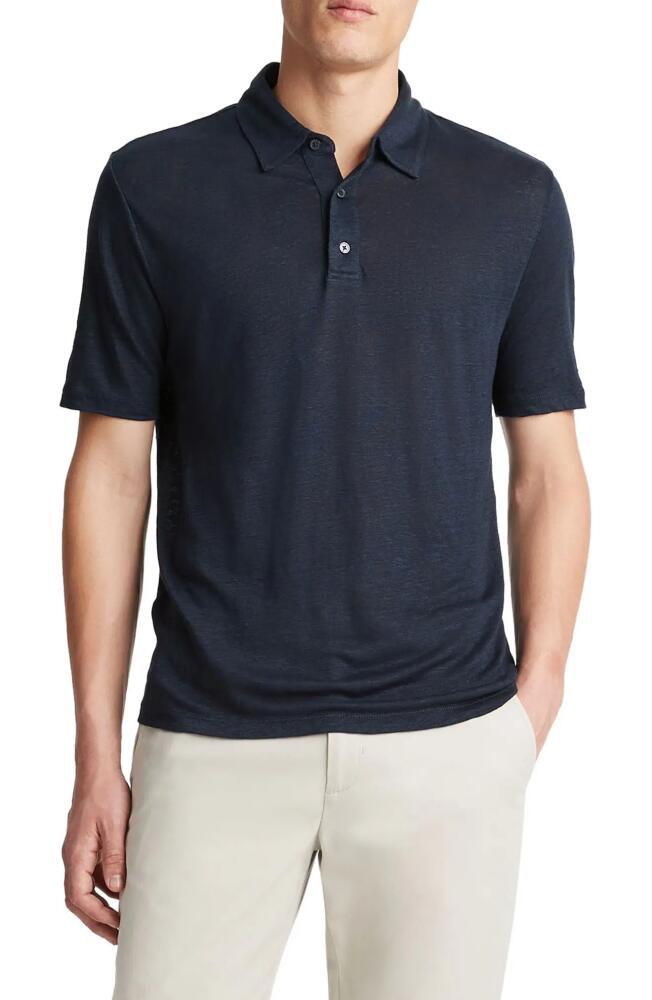 Vince Slub Linen Polo in Coastal Cover