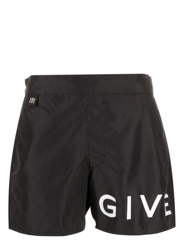 Givenchy logo-print elasticated swim shorts - Black Cover