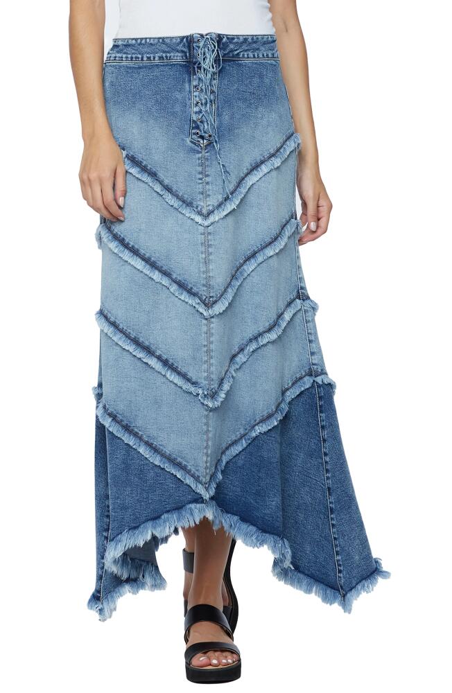 Wash Lab Denim Chevron Denim Maxi Skirt in Twilight Blue Cover