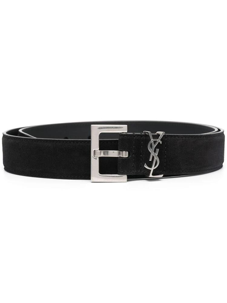 Saint Laurent logo plaque belt - Black Cover