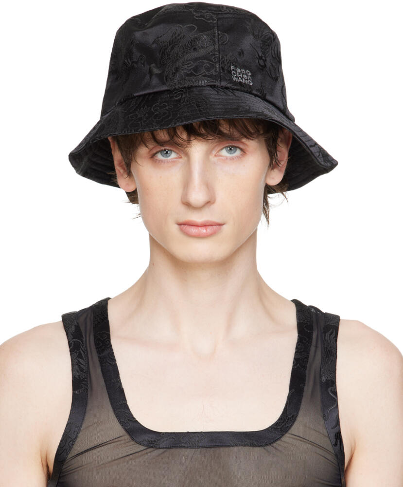 Feng Chen Wang Black Jacquard Bucket Hat Cover