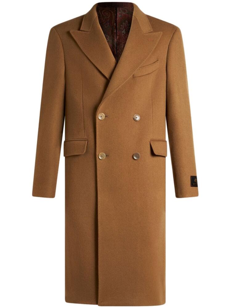 ETRO double-breasted cashmere coat - Brown Cover