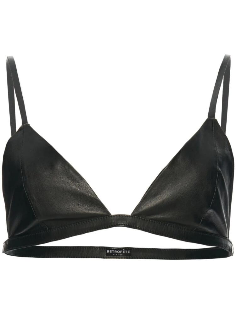 Retrofete Esti leather bra - Black Cover