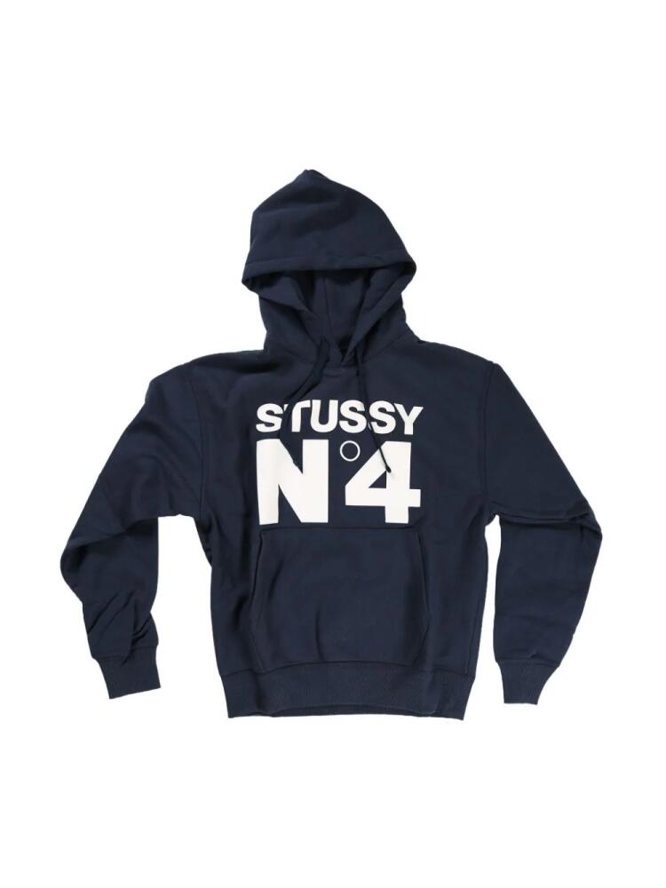 Stüssy No.4 hoodie - Blue Cover