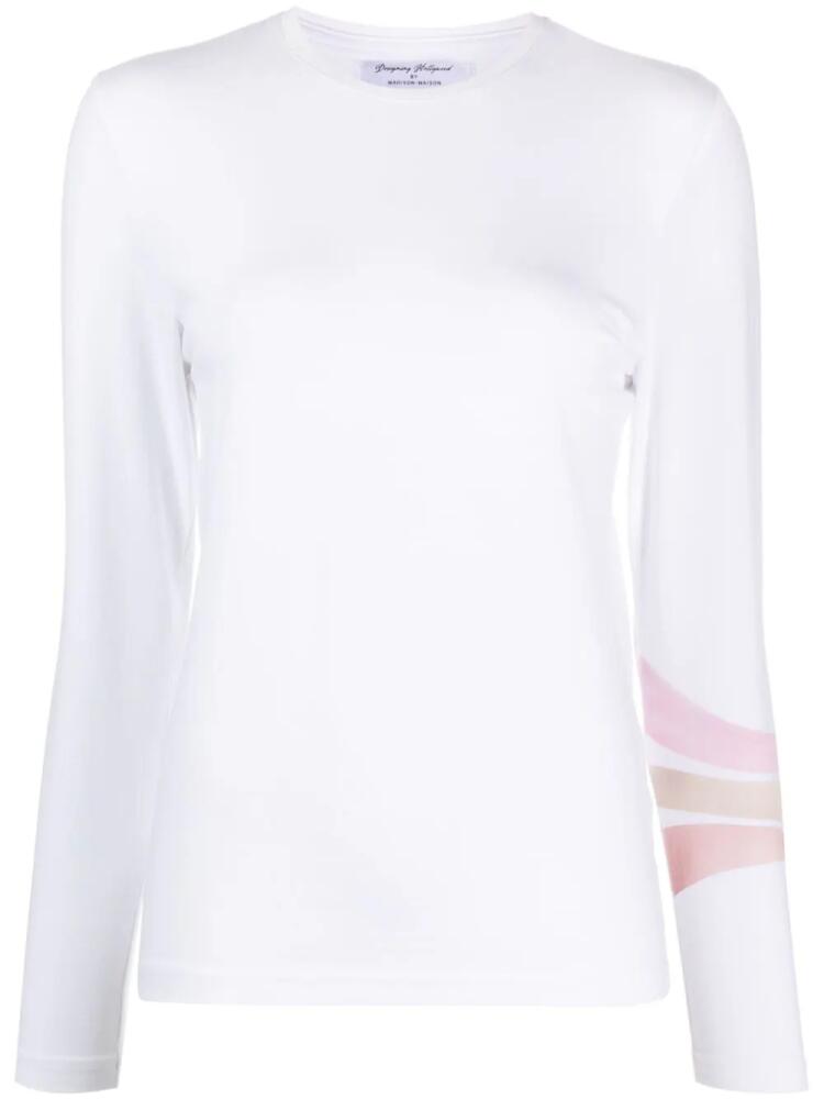 Madison.Maison 3 Stripe long-sleeved T-shirt - White Cover