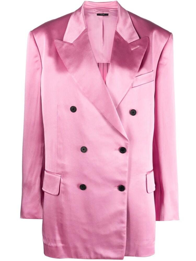 TOM FORD double-breasted long-sleeve blazer - Pink Cover