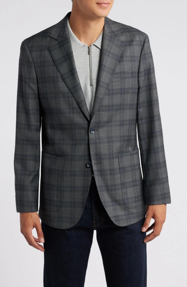 Nordstrom Plaid Wool Sport Coat in Grey Ripoli Plaid Cover