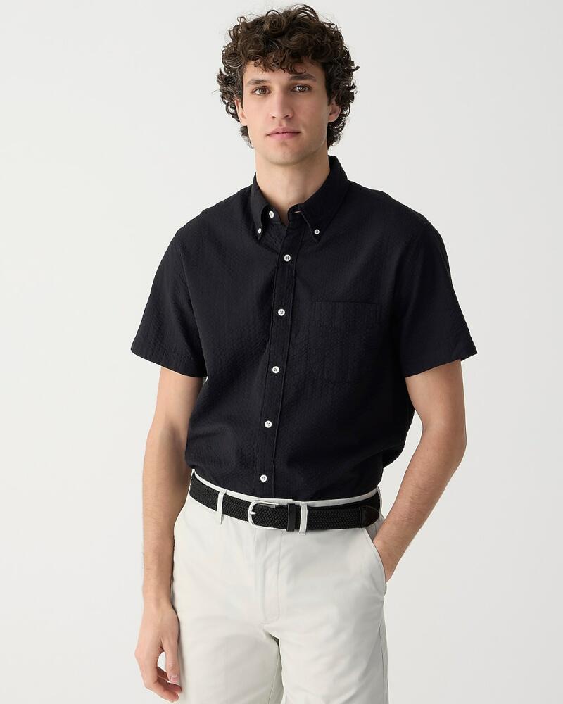 J.Crew Short-sleeve garment-dyed seersucker shirt Cover