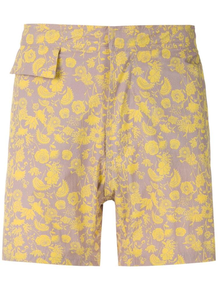 Amir Slama Floral tactel swim shorts - Yellow Cover