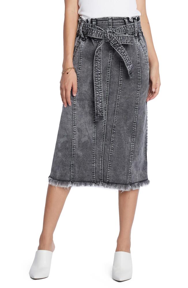 Wash Lab Denim Tie Waist Raw Hem Denim Skirt in Storm Grey Cover