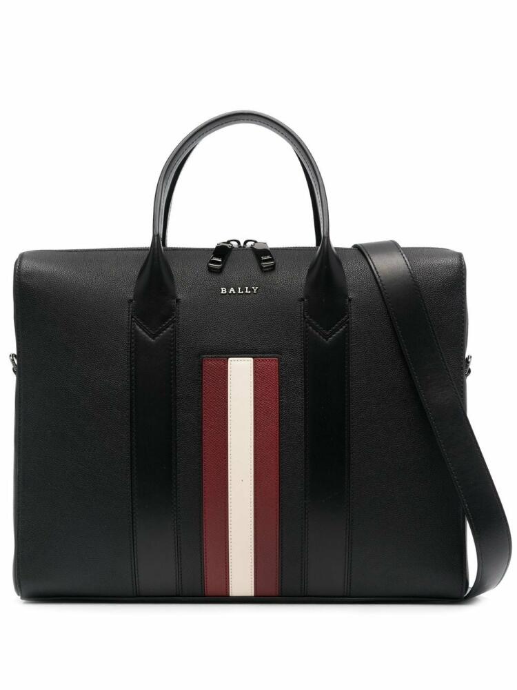 Bally stripe-detail leather briefcase - Black Cover