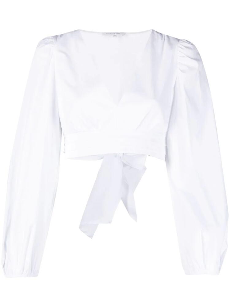 Patrizia Pepe balloon sleeves cropped shirt - White Cover