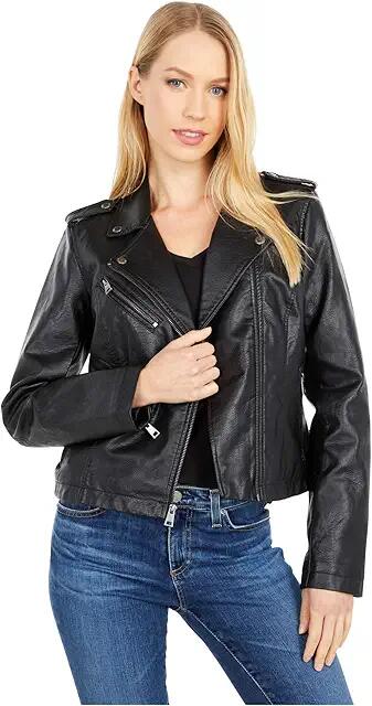 Levi's(r) Classic Asymmetrical Faux Leather Motorcycle Jacket (Black 2) Women's Coat Cover