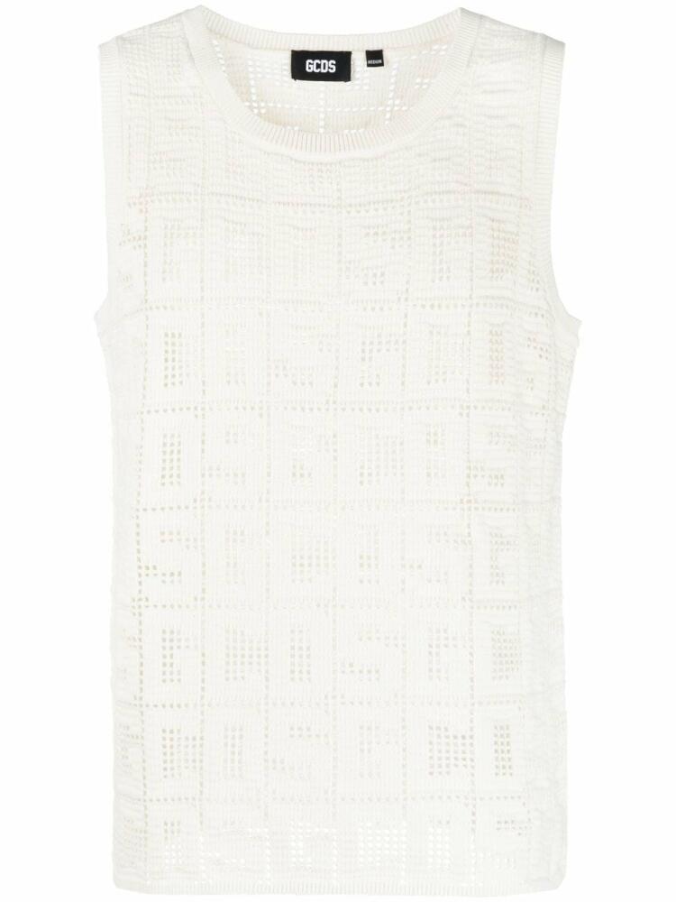 GCDS monogram macramé tank top - Neutrals Cover