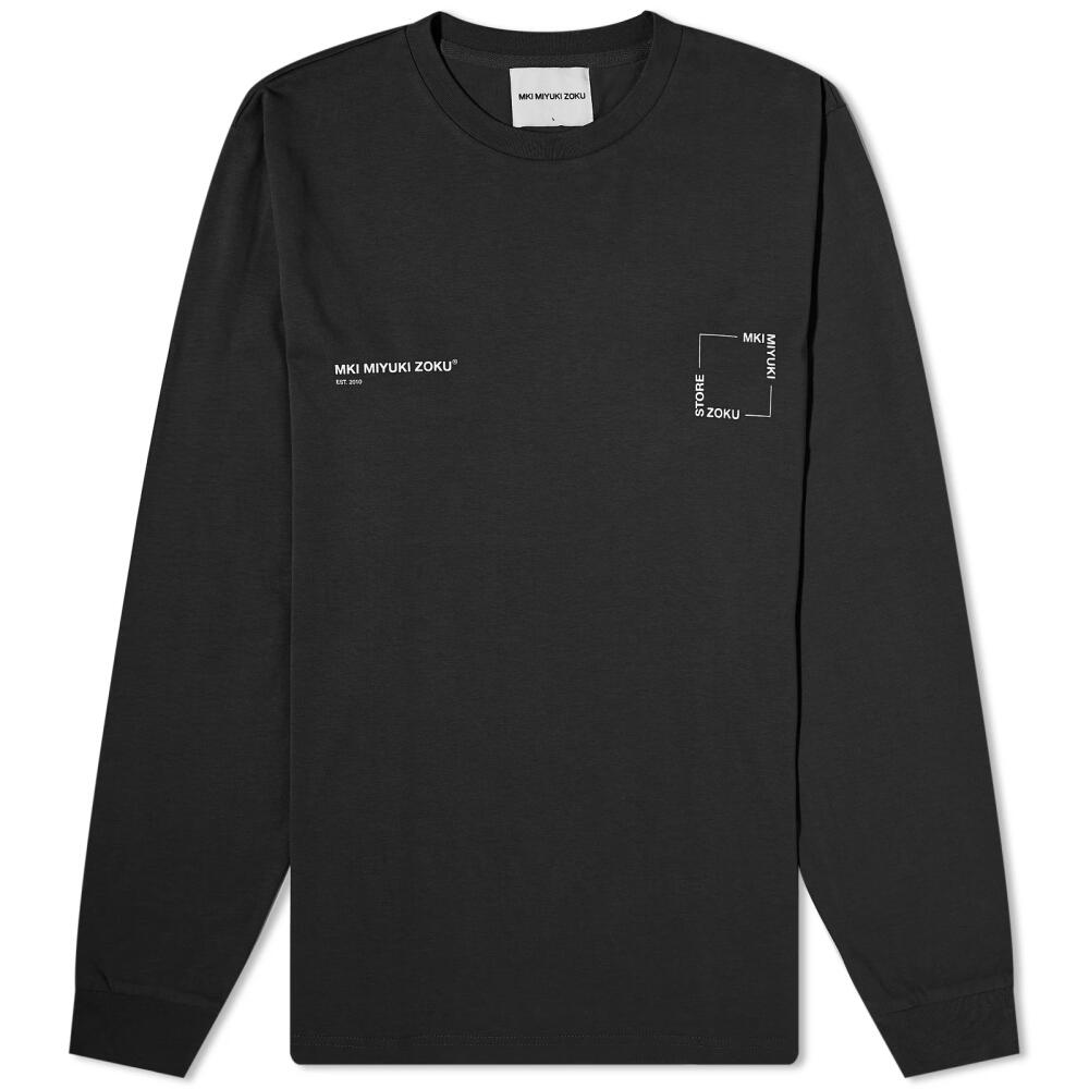 MKI Men's Long Sleeve Square Logo T-Shirt in Black Cover