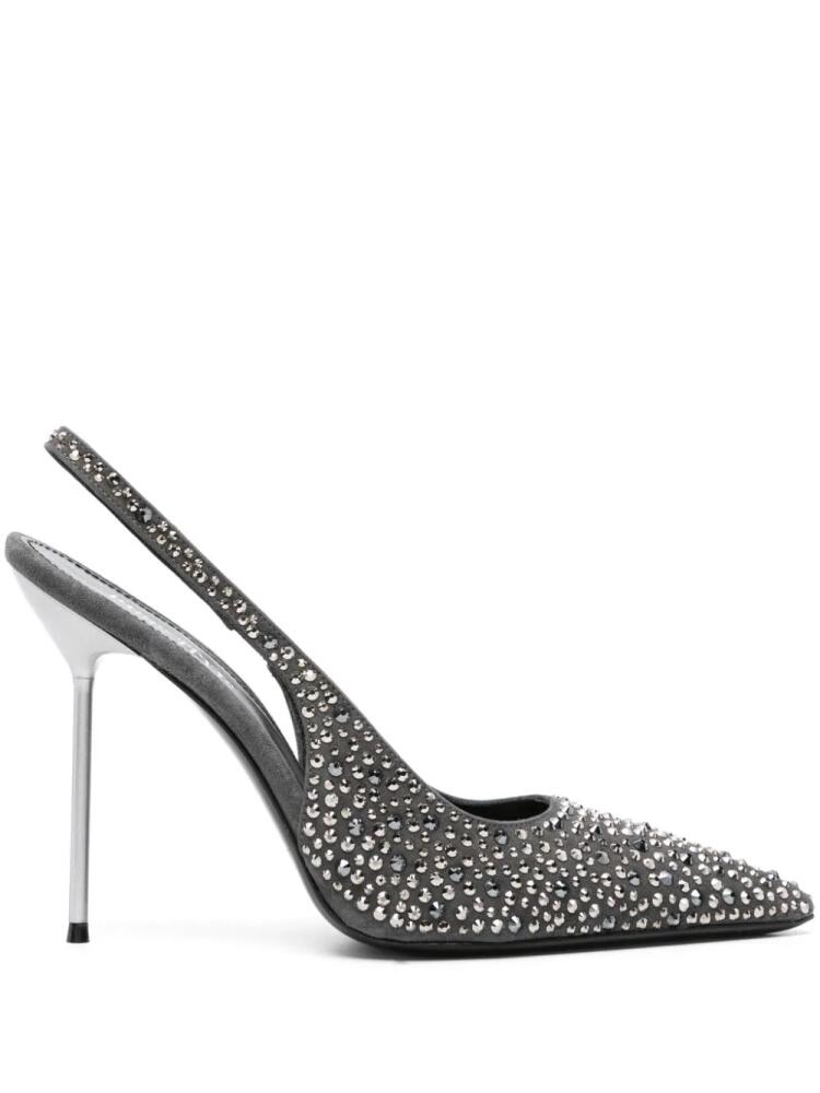 Paris Texas Lidia crystal-embellished slingback pumps - Grey Cover