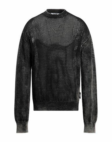 Msgm Man Sweater Black Cotton Cover