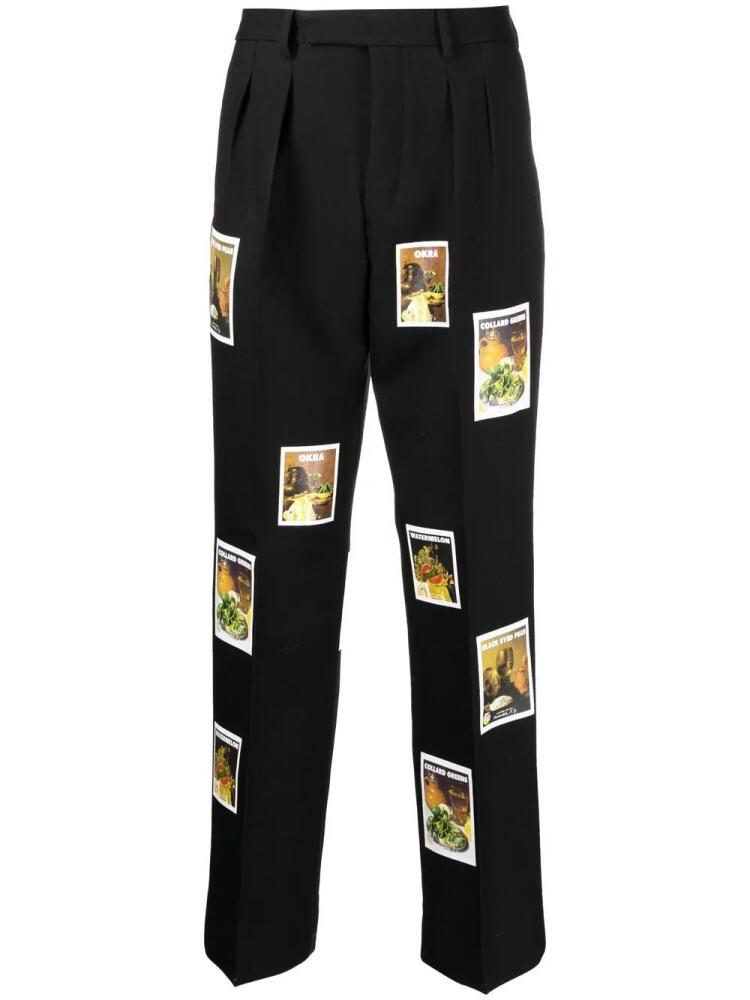 Denim Tears wool polaroid print trousers - Black Cover