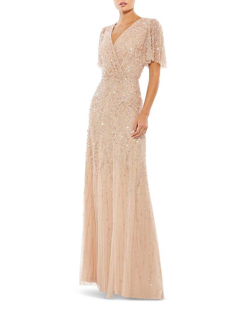 Mac Duggal Embellished Flutter Sleeve Gown Cover