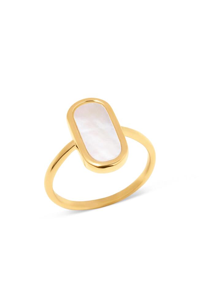 Brook and York Fauna Mother of Pearl Ring in Gold Cover