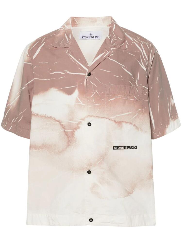 Stone Island abstract-print short-sleeve shirt - Neutrals Cover