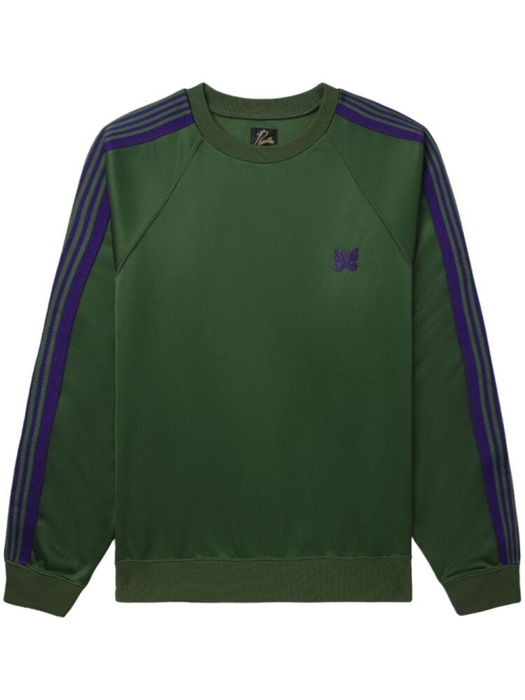 Needles butterfly-embroidered striped sweatshirt - Green Cover