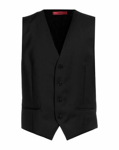 Boss Hugo Boss Man Tailored Vest Black Virgin Wool Cover