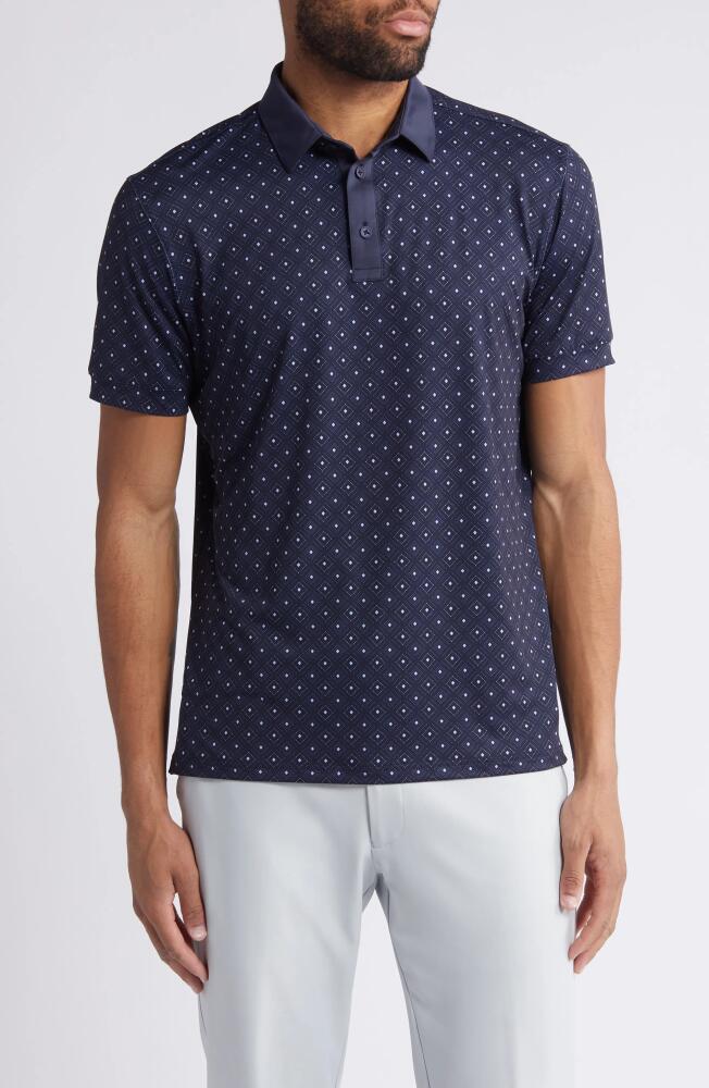 Mizzen+Main Versa Geo Print Performance Polo in Navy Diamond Dot Cover