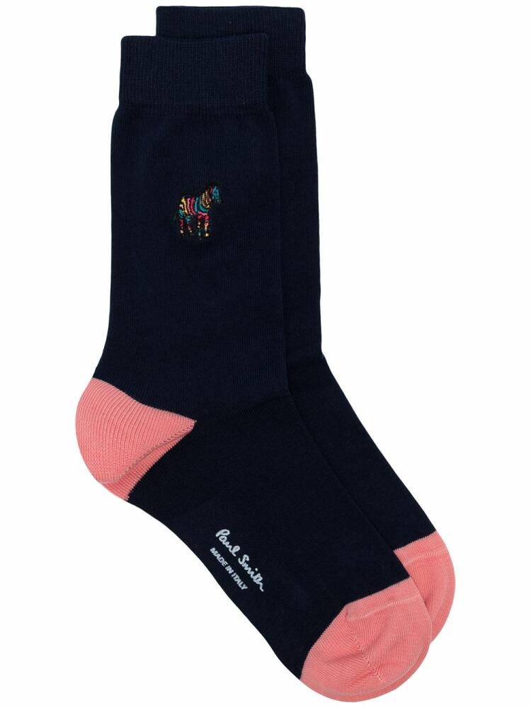 Paul Smith logo-print two-tone socks - Blue Cover