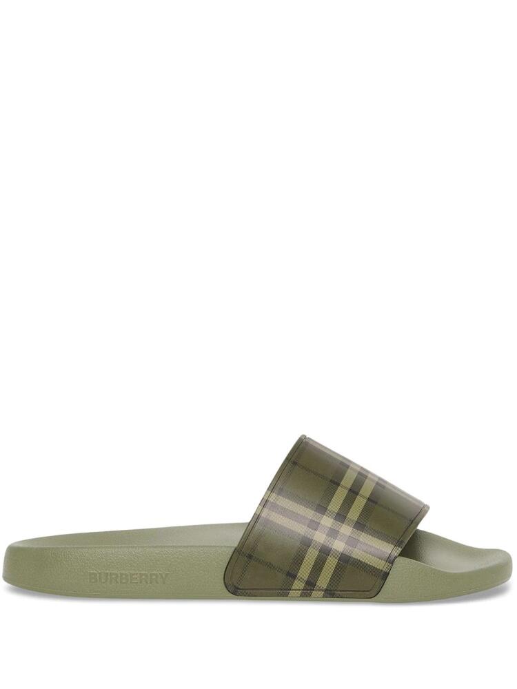 Burberry Furley Vintage Check slides - Green Cover