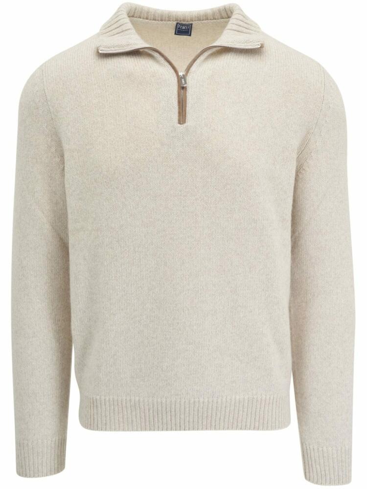 Fedeli zip-up jumper - Neutrals Cover