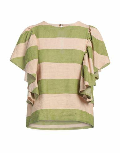 Alessia Santi Woman Top Light green Linen Cover