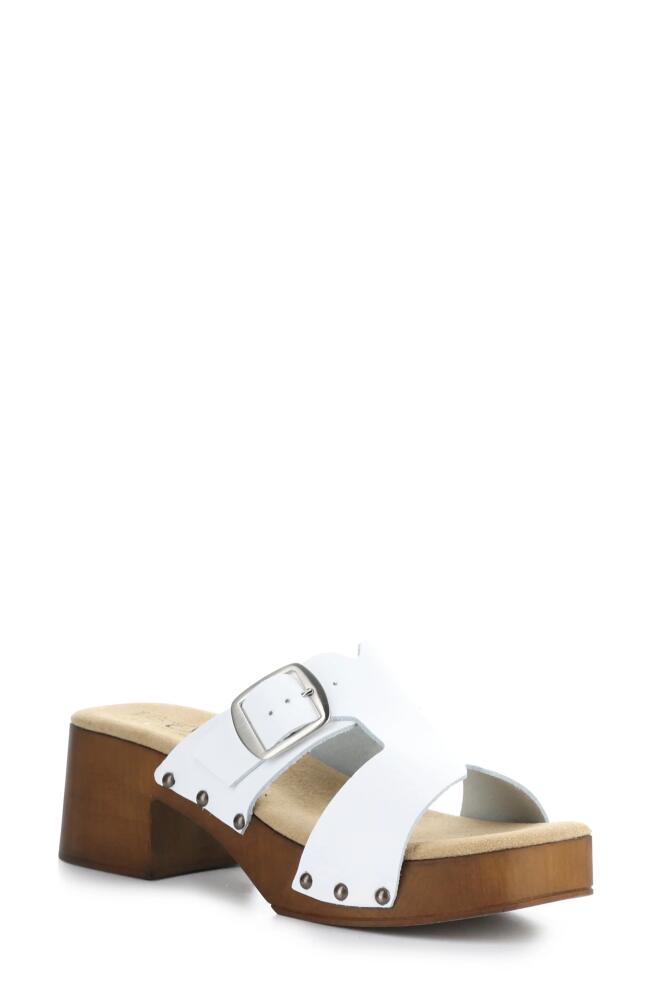 Bos. & Co. Maris Platform Slide Sandal in White Gaucho Cover