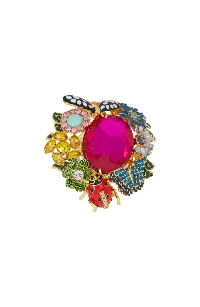 Kurt Geiger London Floral Couture Ring in Gold Multi Cover