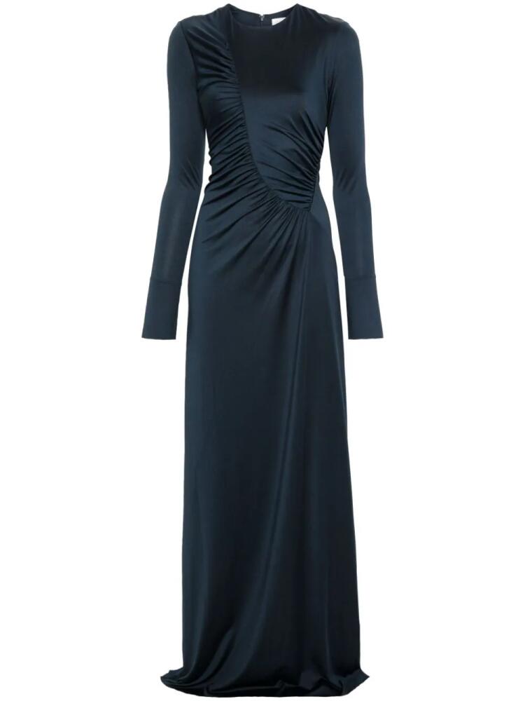 Victoria Beckham gathered long-sleeve gown - Blue Cover