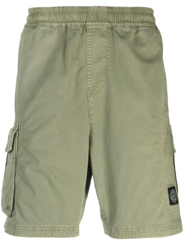 Stone Island Compass-motif cargo shorts - Green Cover