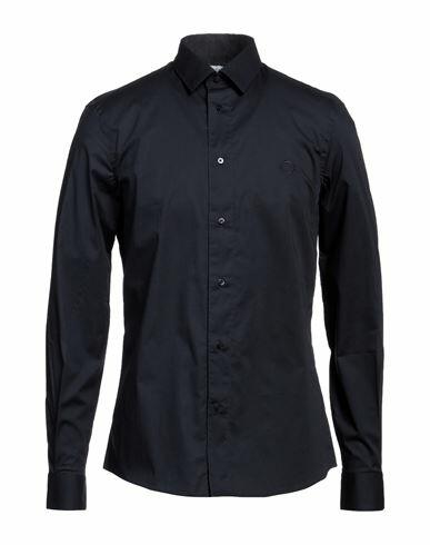 Trussardi Man Shirt Midnight blue Cotton, Elastane Cover