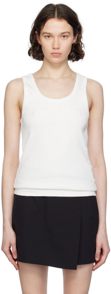 Moncler White Embroidered Tank Top Cover