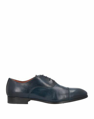 Santoni Man Lace-up shoes Midnight blue Leather Cover