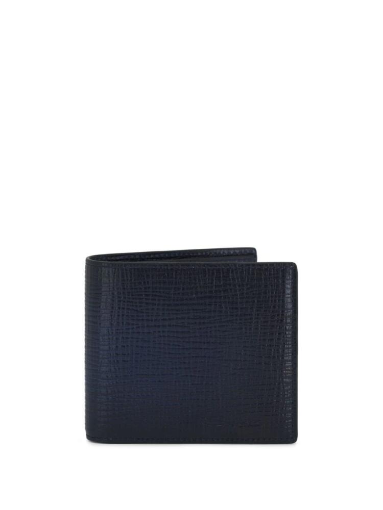 Santoni debossed-logo leather wallet - Blue Cover