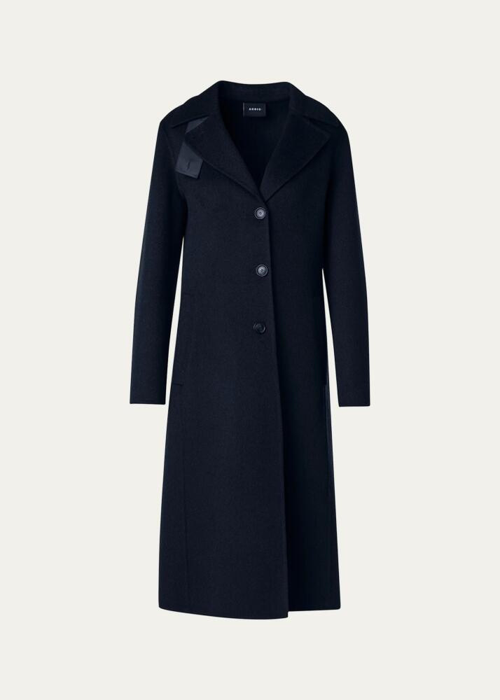 Akris Leather Collar Cashmere Coat Cover