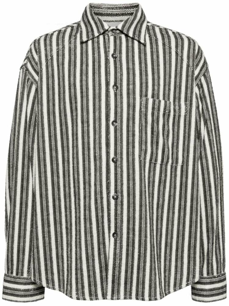 FIVE CM striped button-up shirt - Neutrals Cover