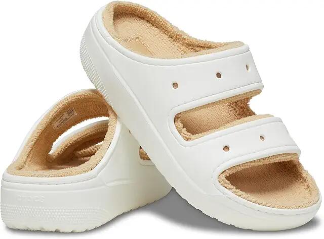 Crocs Classic Cozzzy Towel Sandal (White/Shitake) Shoes Cover