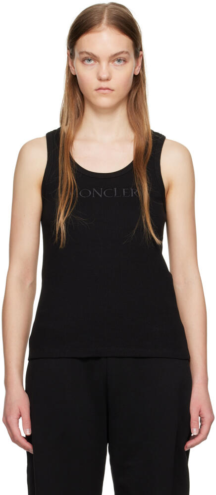 Moncler Black Embroidered Tank Top Cover