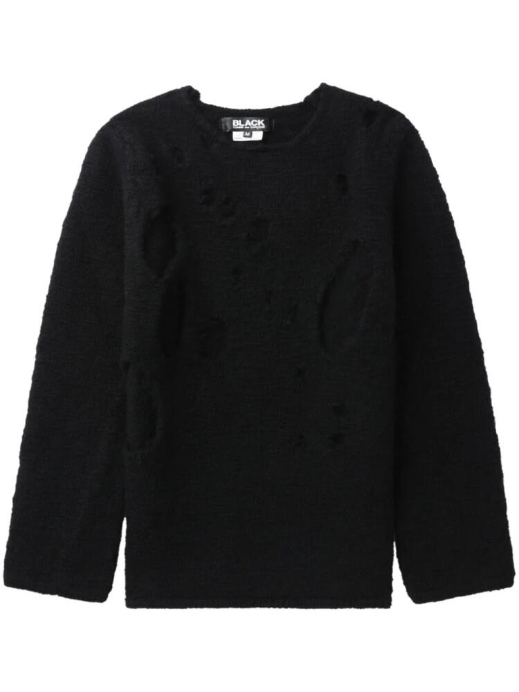 Black Comme Des Garçons distressed-effect wool jumper Cover