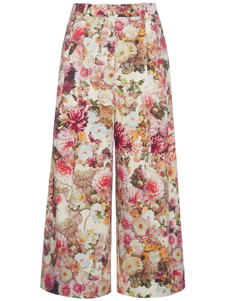 Adam Lippes floral-print culotte trousers - White Cover