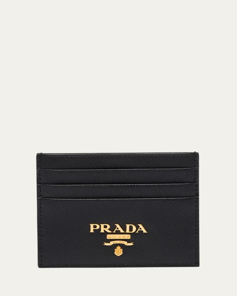 Prada Logo Leather Card Holder Cover